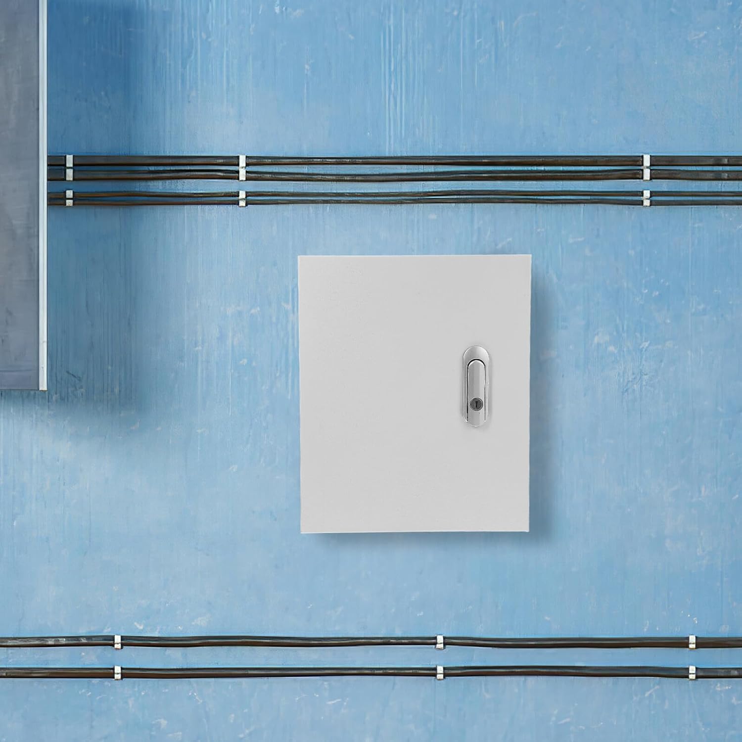 Outdoor Metal Electrical Distribution Control Box 250x300x140mm Thickened Wall-Mount Junction Enclosure Splashproof Weatherproof Breaker Box for Home Use