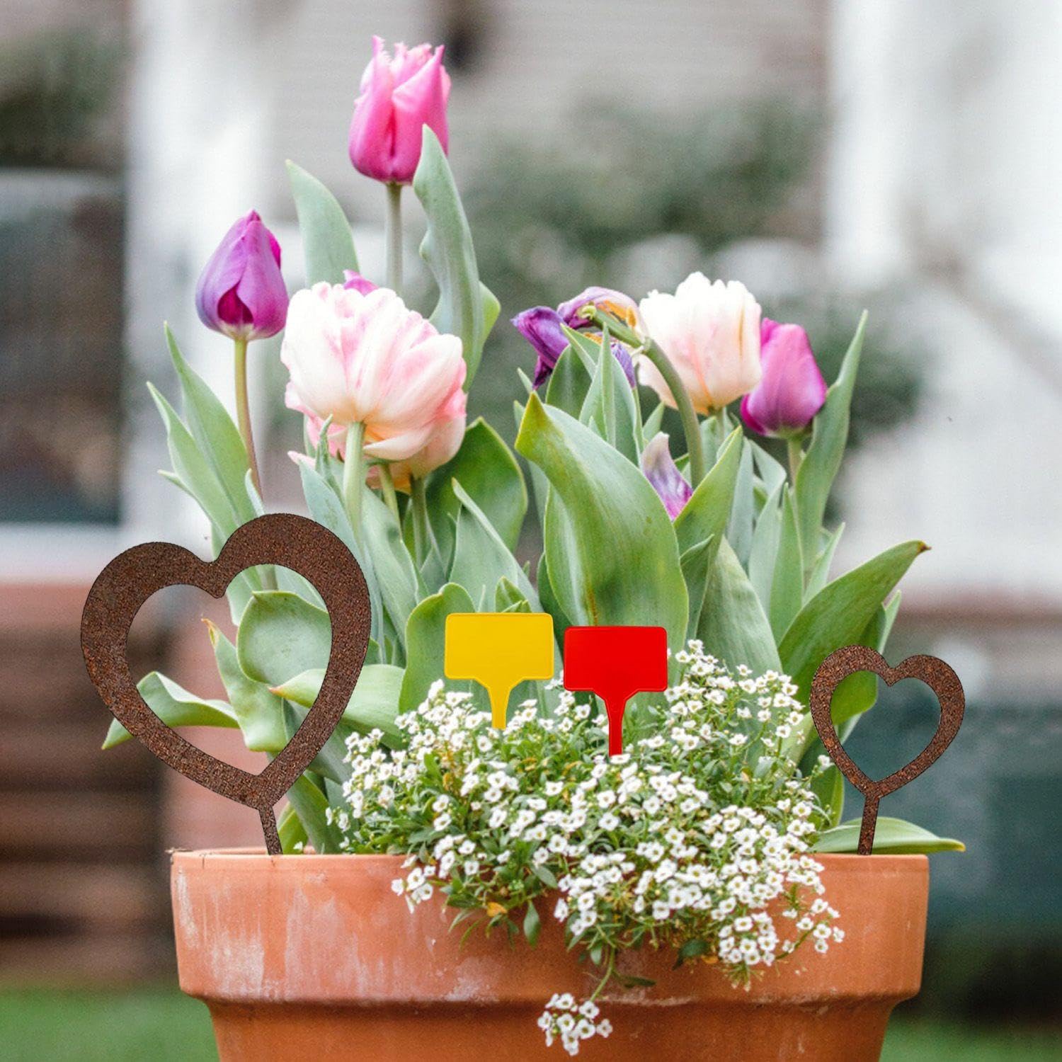 Box da Giardino A 3 A Forma di Cuore E 3 Segni, Decorazioni da Giardino, Ghiaia Vegetale, Decorazioni da Giardino.