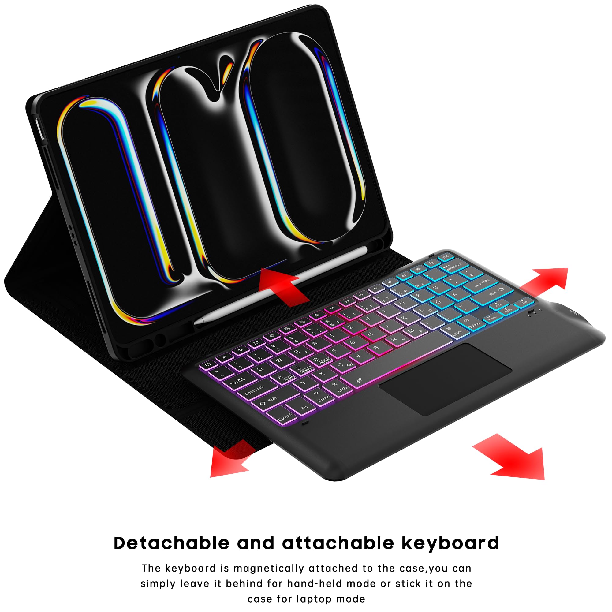 IVEOPPE Tastatur iPad Pro 12.9 - iPad Pro 12.9 Hülle it Tastatur