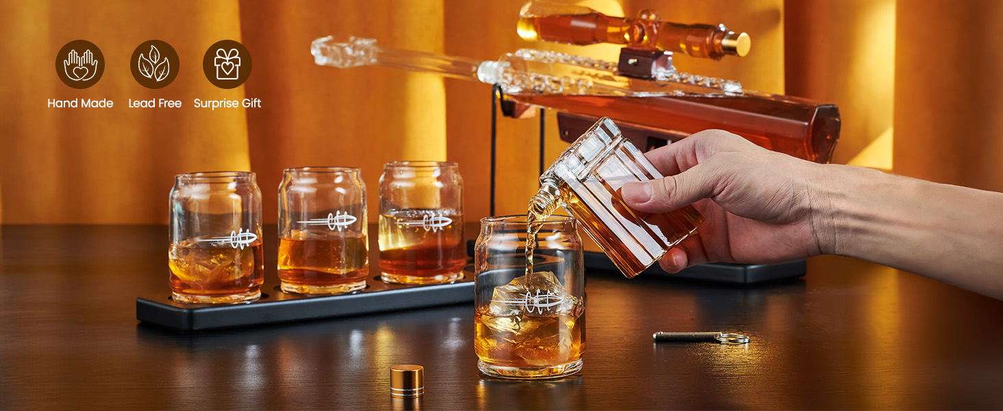 Amazon.com | Kollea Gifts for Men Dad, Whiskey Decanter Sets, Gun