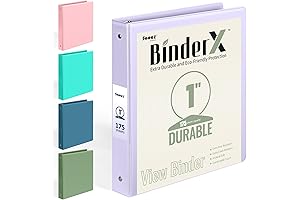 BinderX 1 Inch Customizable Binder: Aqua Blue Organizer for School and Office