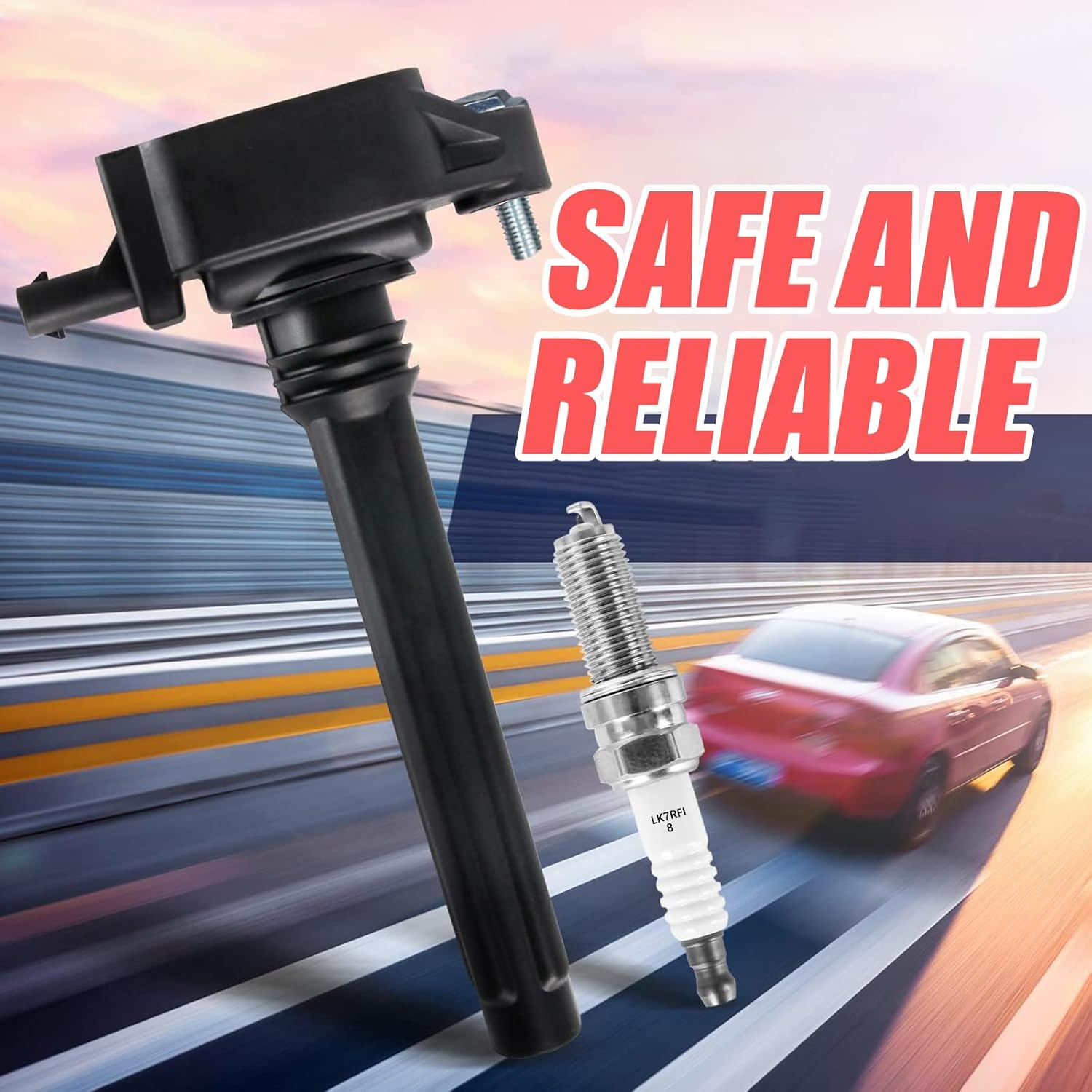 FAERSI UF648 6pcs Ignition Coil Pack and Iridium Spark Plug Set Compatible with Jeep Grand Cherokee, Chrysler 200 300,Dodge Avenger Challenger Charger,VW Routan 3.6L 3.2L V8 Replacement for UF709