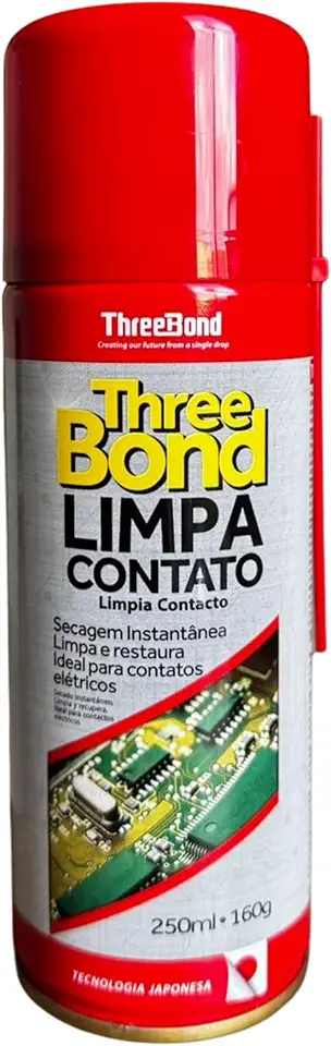 Limpa Contato Elétrico ThreeBond 250ml Spray | Evaporação Rápida | Ideal para Eletrônicos Placas, Conectores, Circuitos, Pilhas, PC, Baterias