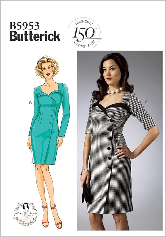 Amazon Butterick レトロ50年代スタイル ワンピース型紙セット 5953 型紙 パターン 通販 Amazon Butterick レトロ50年代スタイル ワンピース型紙セット 5953 型紙 パターン 通販