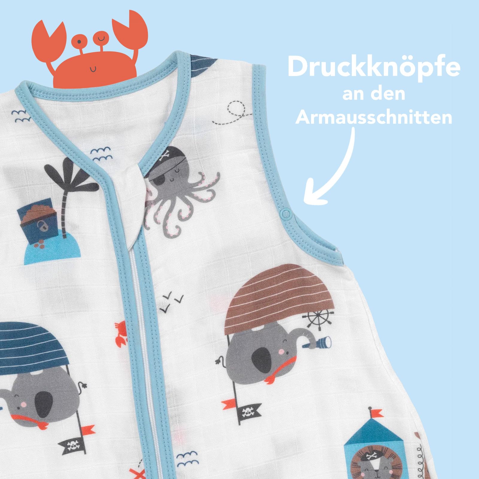 schlummersack Baby Kinder Schlafsack Sommer | mit Füßen, dünn, Sommerschlafsack, 0.5 Tog