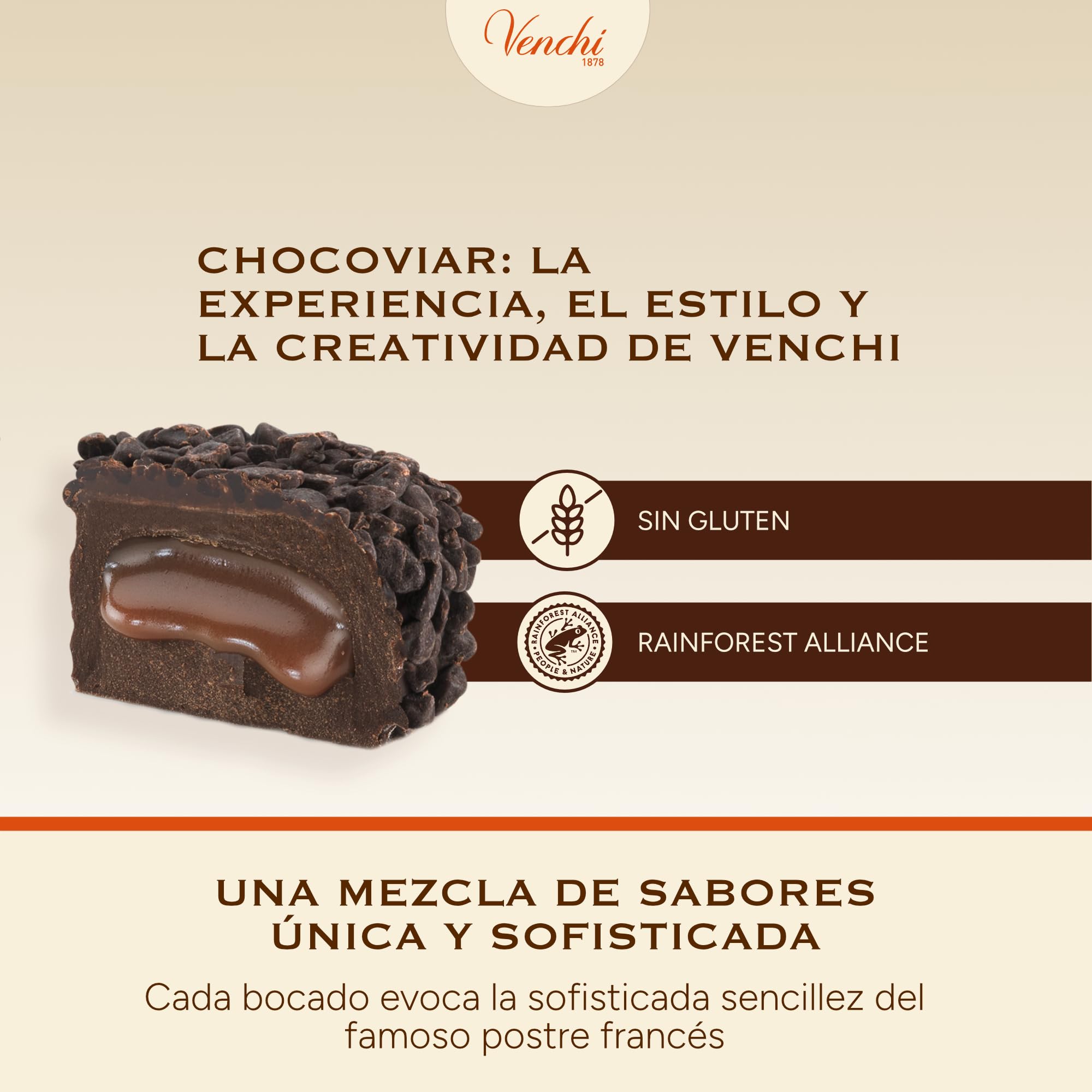 Venchi - Chocoviar Crème Brulée, 1 kg - Bombones extra fondant con corazón de caramelo líquido - Sin gluten