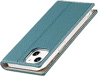 Vista 18 de iCoverCase Funda tipo cartera compatible con iPhone 13 Pro Max con ranuras para tarjetas, funda magnética de piel auténtica con bloqueo RFID, Naranja