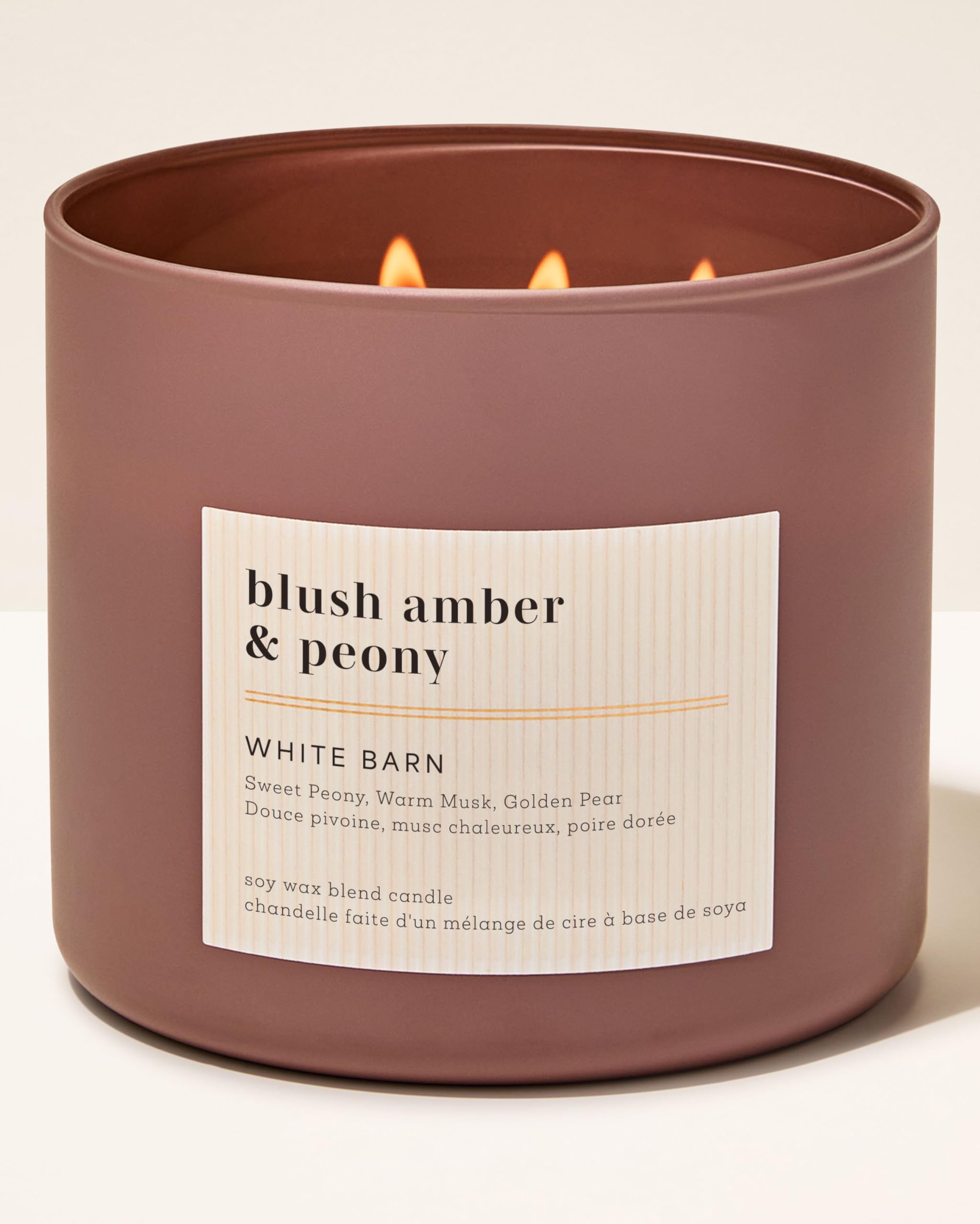 Bath & Body Works Blush Amber & Peony 3-Wick Candle | Long-Lasting Home Fragrance | Soy Wax Blend | Bedroom & Living Room Decor | Jar Candles for Gifting|Burn Time - Upto 45 Hours| 411 g / 14.5 oz-image-18