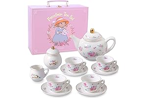 White & Floral Tea Party Set for Little Girls: Host Enchanting Tea Paries
