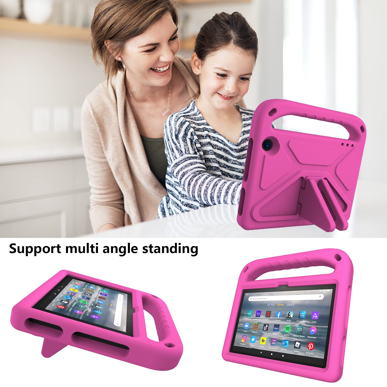 Custodia Antiurto Per Amazon Fire 7 HD (12a Gen, 2022) &ndash; Con Manico E Stand, Personaggio Max, EVA