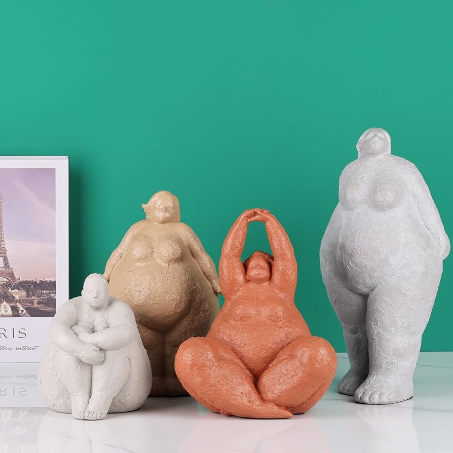 【縁起物】　女性置物 Amazon.co.jp: SHENGTIAN 太った女性の置物、ヨガの置物、女性の