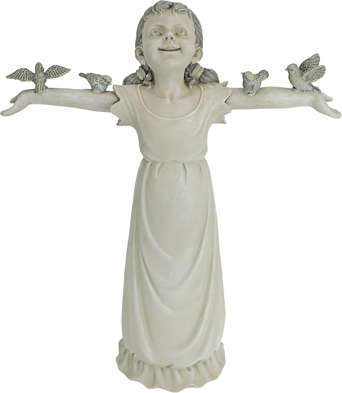 Design Toscano NG34012 Basking in God's Glory Little Girl Outdoor Garden Statue, Medium, 18 Inch, Two Tone Stone