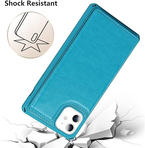 Miniatura 190 de Cavor for iPhone 11 Wallet Case with Card Slots Holder,Premium PU Leather Kickstand Feature Case [Wrist Strap] Double Magnetic Clasp Shockproof Flip