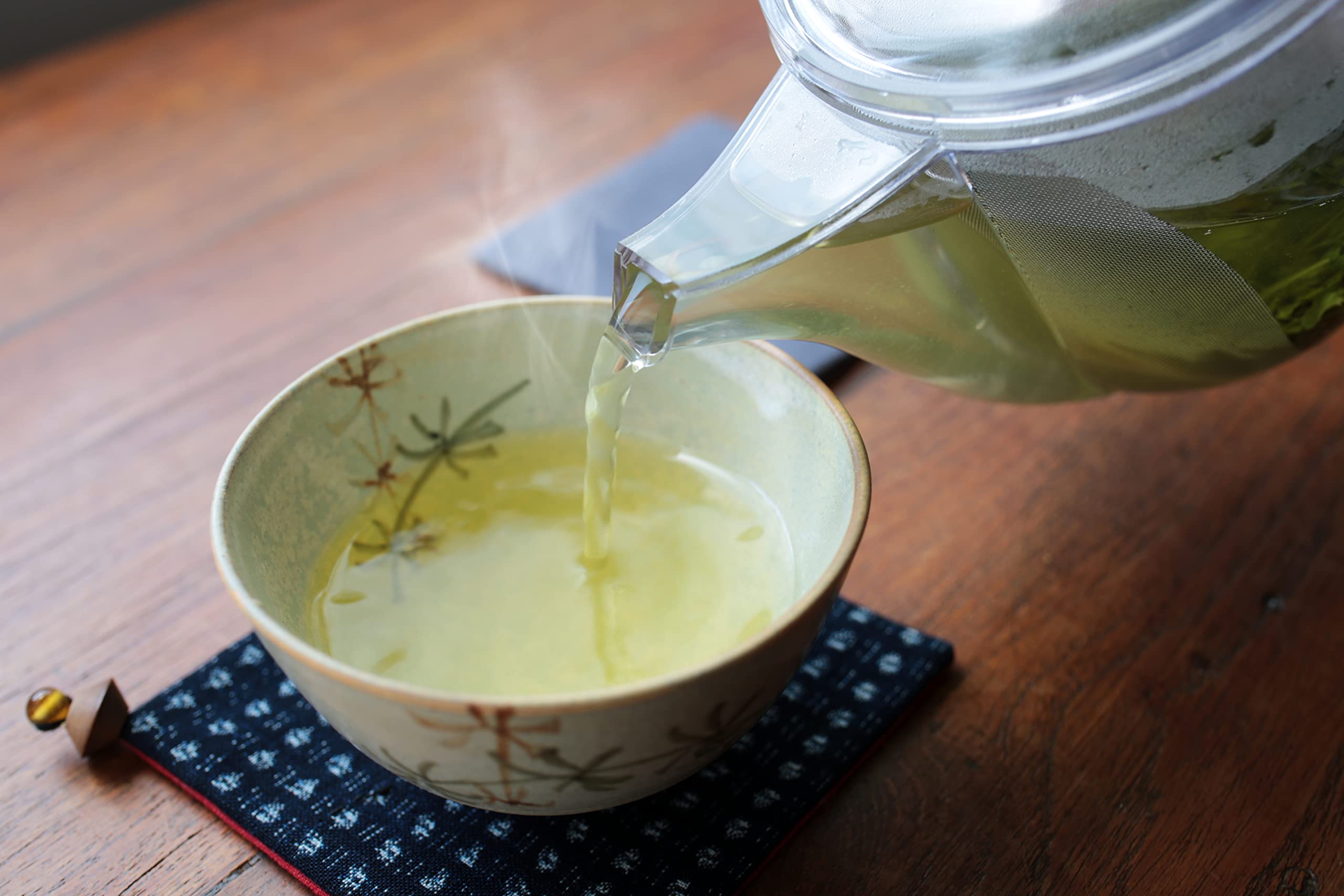 Unzerbrechliche, transparente Kyusu mit Noguchi Kumataro Teegarten-Logo, 520 ml, große Kapazität, japanische Teekanne mit feinmaschigem Edelstahl-Filter, hergestellt in Japan, spülmaschinenfest