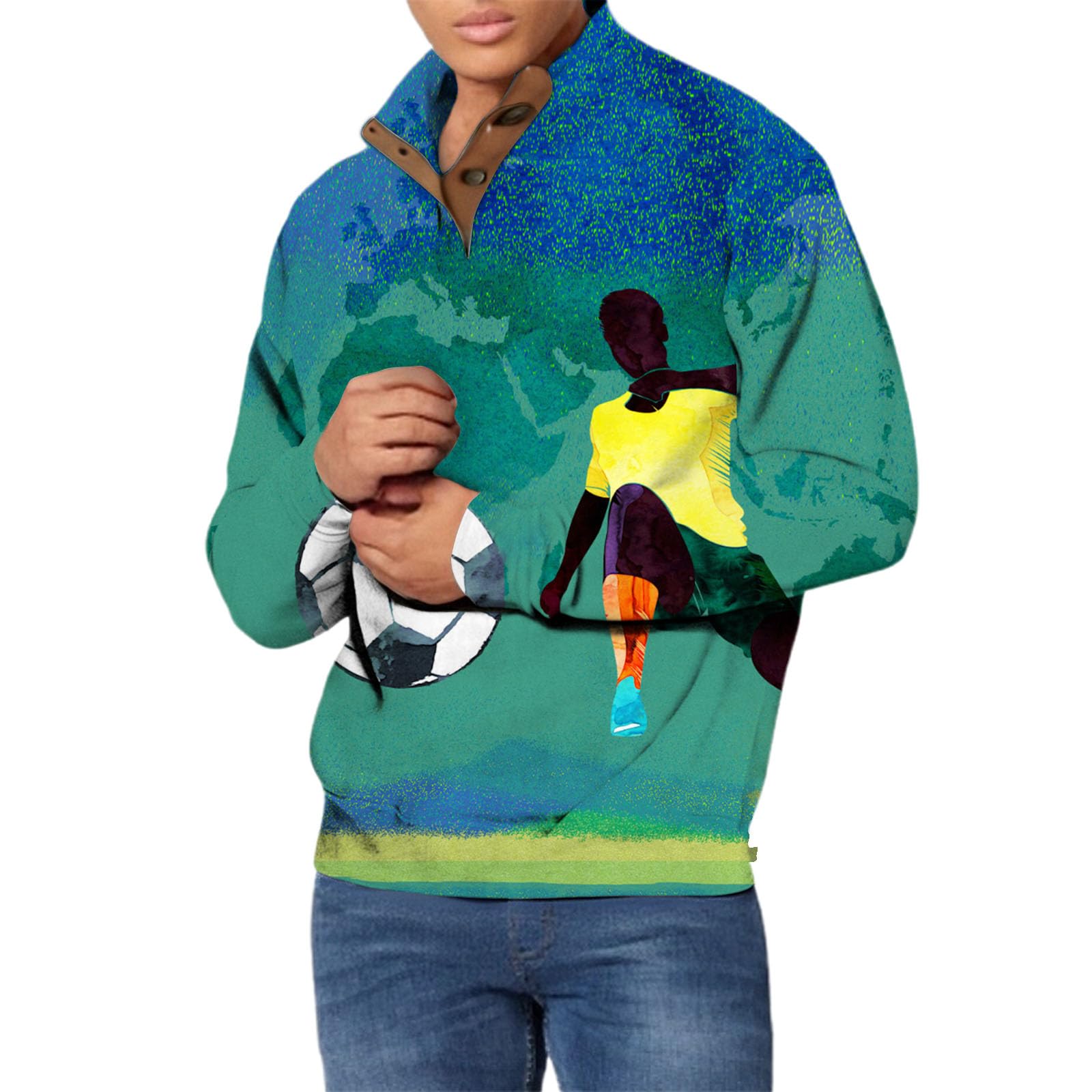 Ropa Protección Solar Camiseta De Manga Larga con Cuello Estampado para Hombre, Otoño E Invierno Esquiar Camisa Hombre Verano Sudadera Cremallera Caza Sudaderas Mujer Proteccion UV Gym