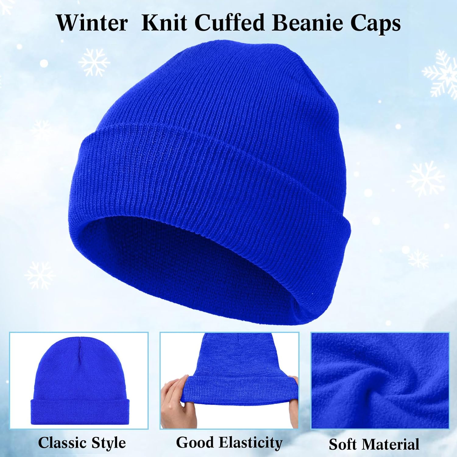 Yunsailing 48pcs Bulk Winter Snow Beanie Hat Scarf Gloves Winter Set for Men Women Knit Beanies Homeless Care Supplies