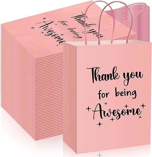 Miniatura 1 de Ctosree 50 bolsas de papel de regalo para empleados, compañeros de trabajo, colega de trabajo, bolsas con asas, bolsas de regalo de agradecimiento