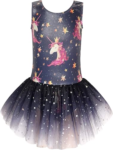 EQSJIU Leotardo de ballet para niñas, danza, gimnasia, niñas pequeñas, vestidos de danza brillantes, conjuntos, leotardo con falda tutú para niños