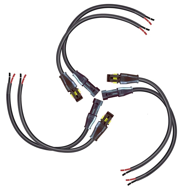 Conectores Elétricos Automotivos à Prova d’Água QOFOWIN 2 Pinos com Fios 16 AWG – 3 Pares