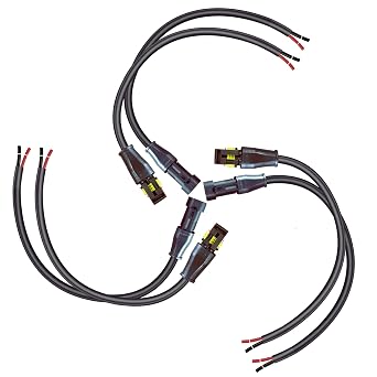 2Pin Connector Waterproof Connector,Male and Female 16 AWG 2 Wire Plug Auto Electrical Wire Connectors for car Truck, Boat and Other Wire Connection,Automotive Electrical Connections3Pairs