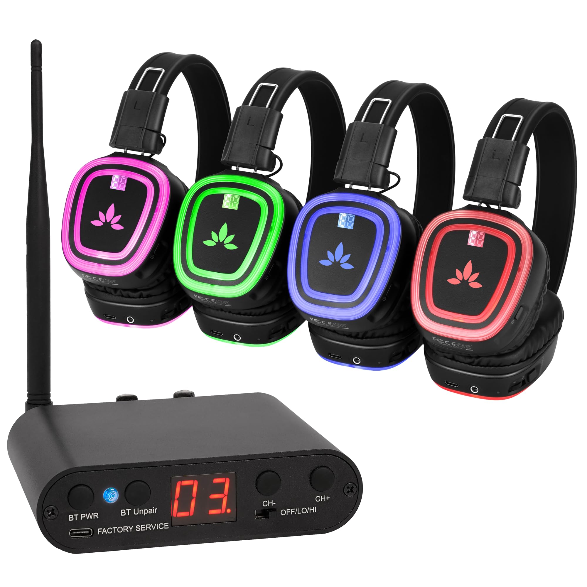 Venucast UT90 Sistema di cuffie wireless multicanale per eventi silenziosi