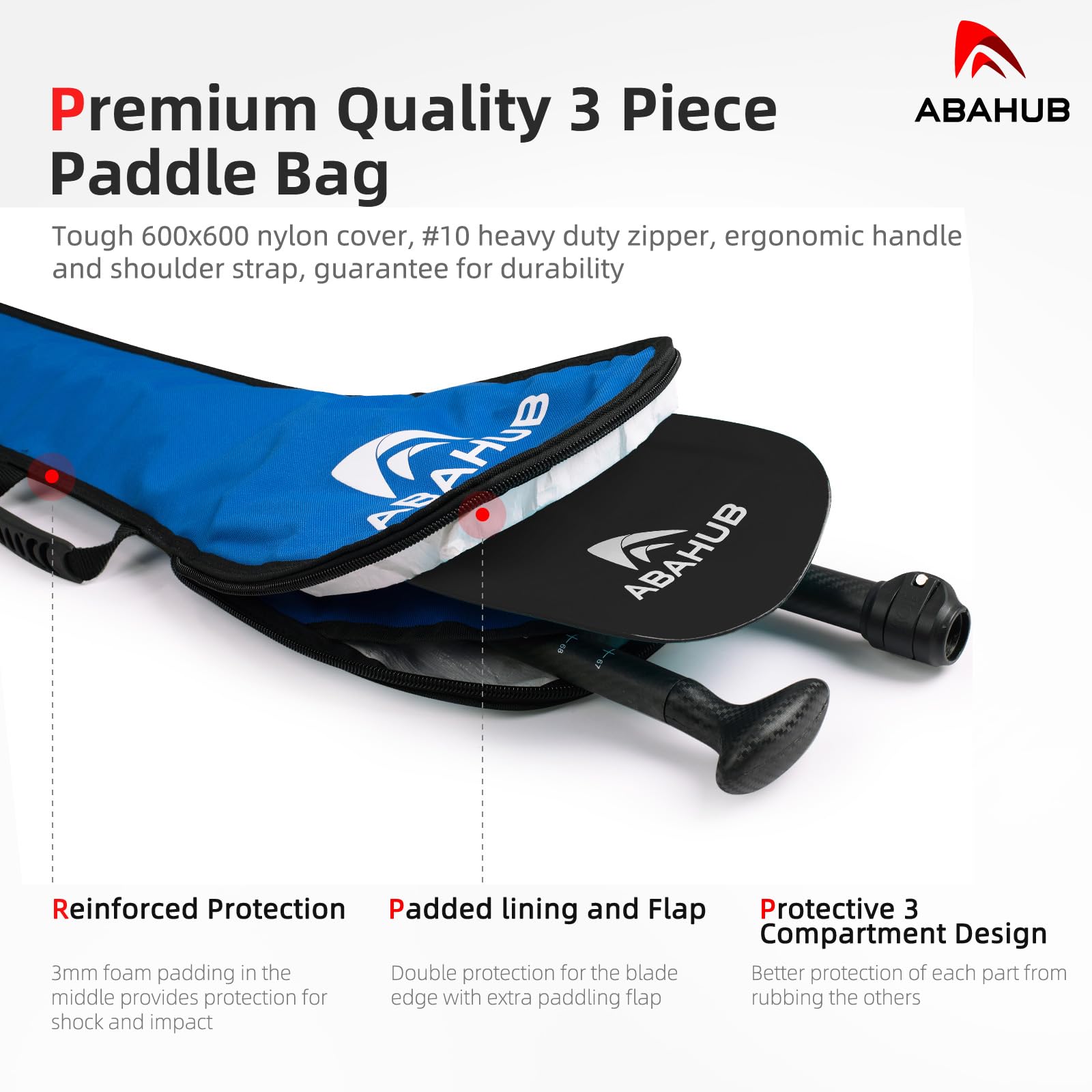 Amazon.com : Abahub 1 x 3 Section Carbon Fiber SUP Paddle