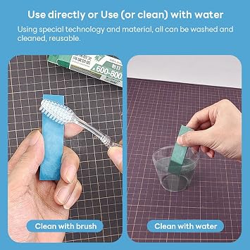 stedi Sanding Sponge for Model Gundam Building, Hobby Model Tools Hand Sanding Block Waterproof Wet Dry Reuse 1000 to 2500 Grit Sandpaper, 30 Sheets