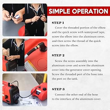 Single System Clam Kit HND1.2CS Fit for Honda EU1000i and EU2000i Generators, Extended Fuel System Kit Replace for HND1.2CS Single System Clam Kit
