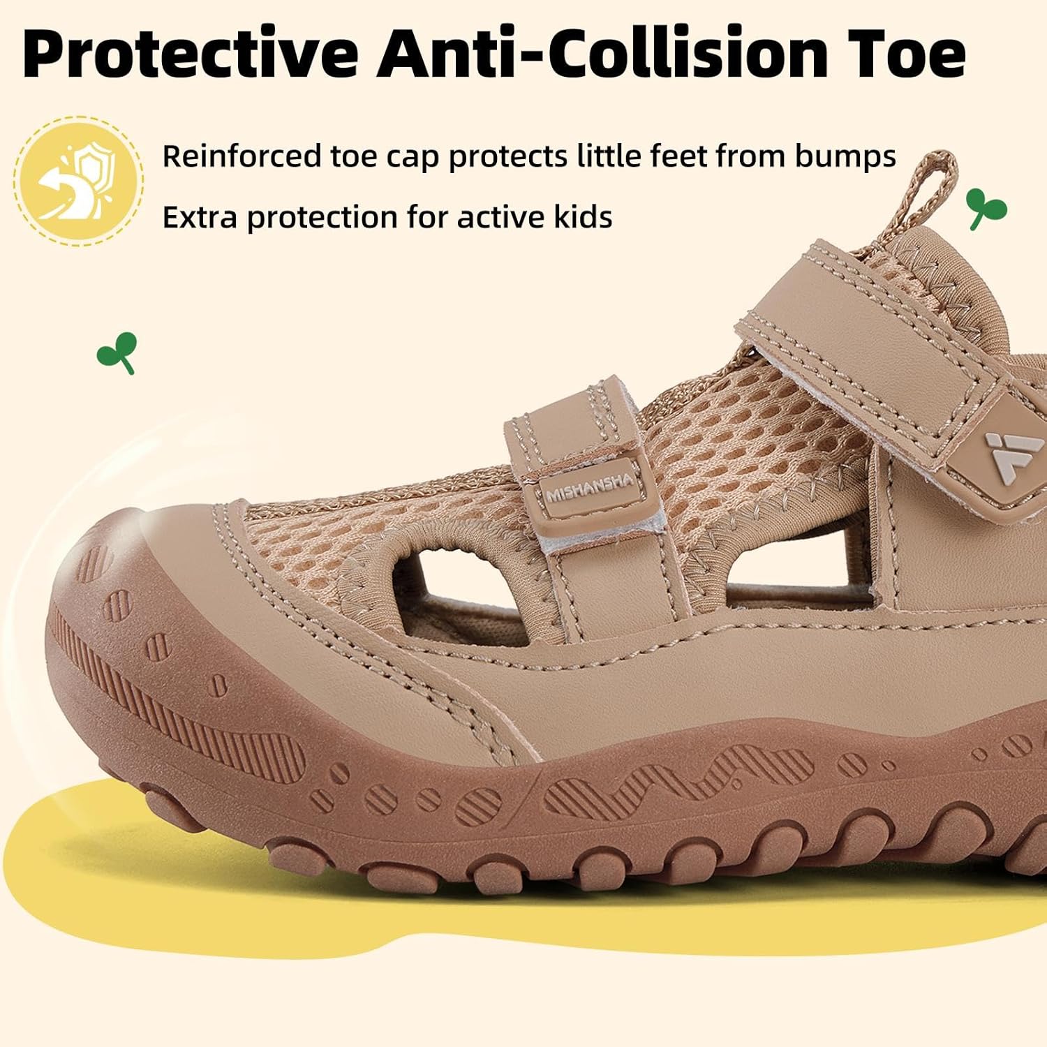 Mishansha Toddler Sandals Kids Walking Shoes Boys Girls Anti-Collision Breathable Sandals Toddler Adjustable Strap Non-Slip Outdoor Sneakers for Hiking Sports Trail Running