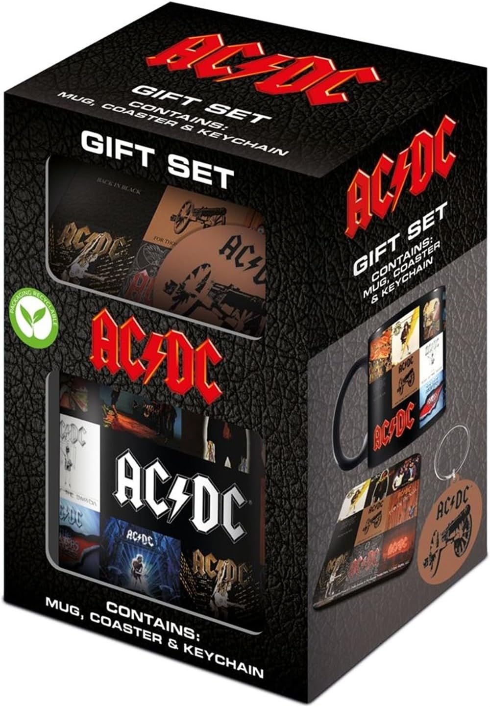 AC/DC Gift Set (Mug, Coaster & Keychain) – Official Merchandise, Includes Pre...