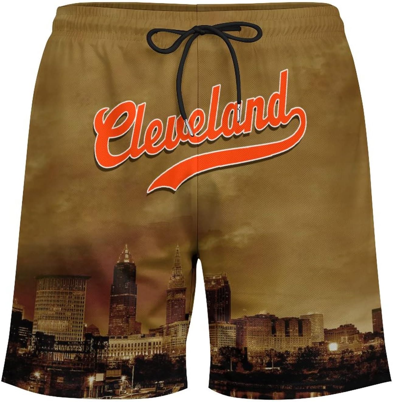 City Night View Men's Shorts Football Fans Gifts Quick Dry Swim Trunks Compression Liner Beach Shorts - Image 4