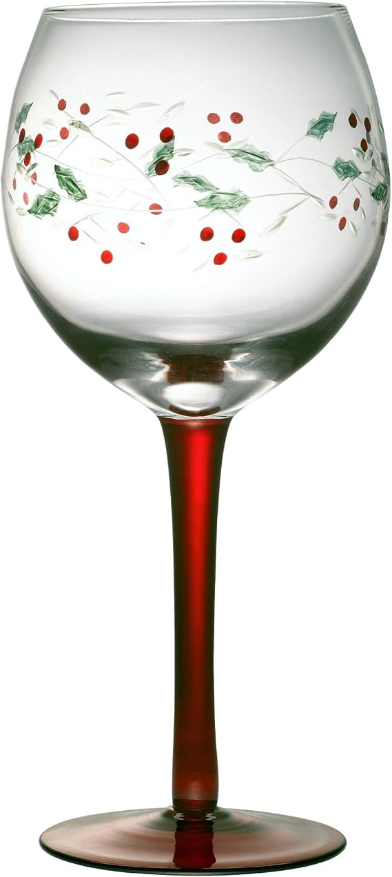 Pfaltzgraff Winterberry 13-ounce Hand Painted Goblet, Set of 4, 13 Ounce, White