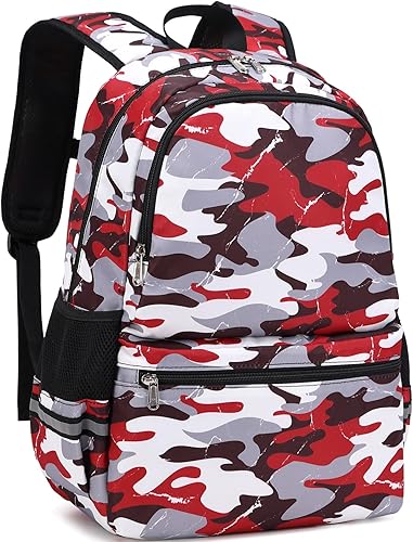 Miniatura 4 de DSIUE Mochilas escolares para niñas y niños mochila con lonchera mochila primaria mochila, B-Rojo, Classic