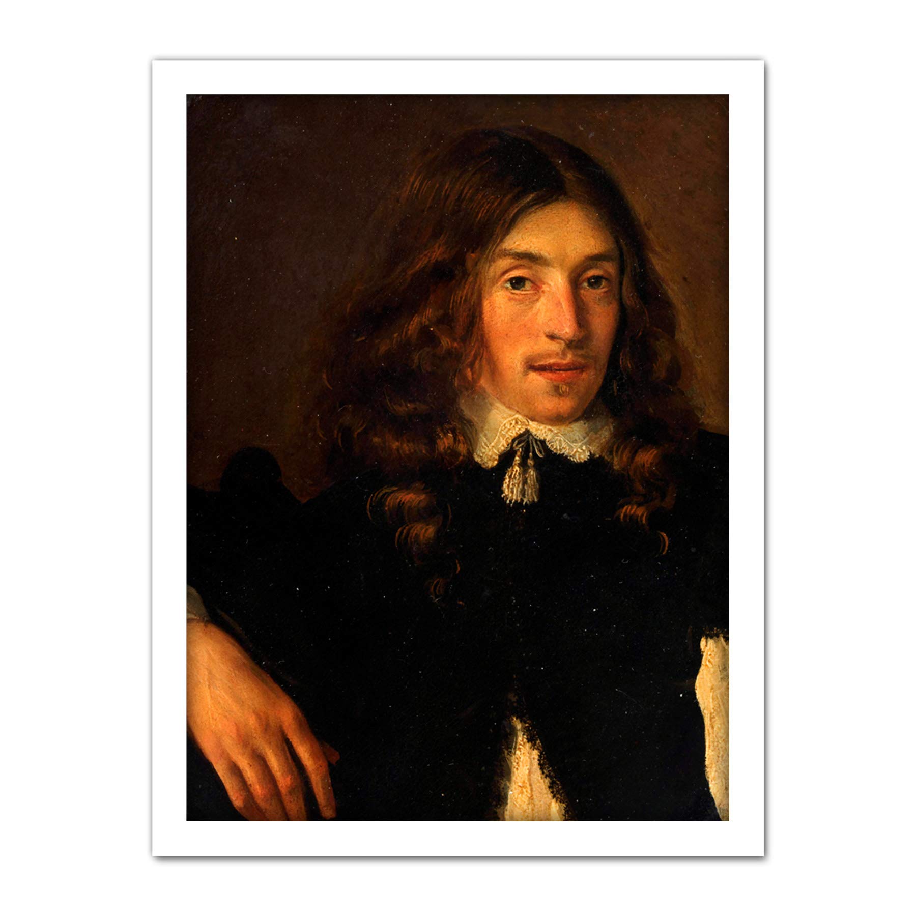 Artery8 Gerbrand Ban Portrait Of A Young Man Painting Artwork Framed Wall Art Print 18X24 Inch