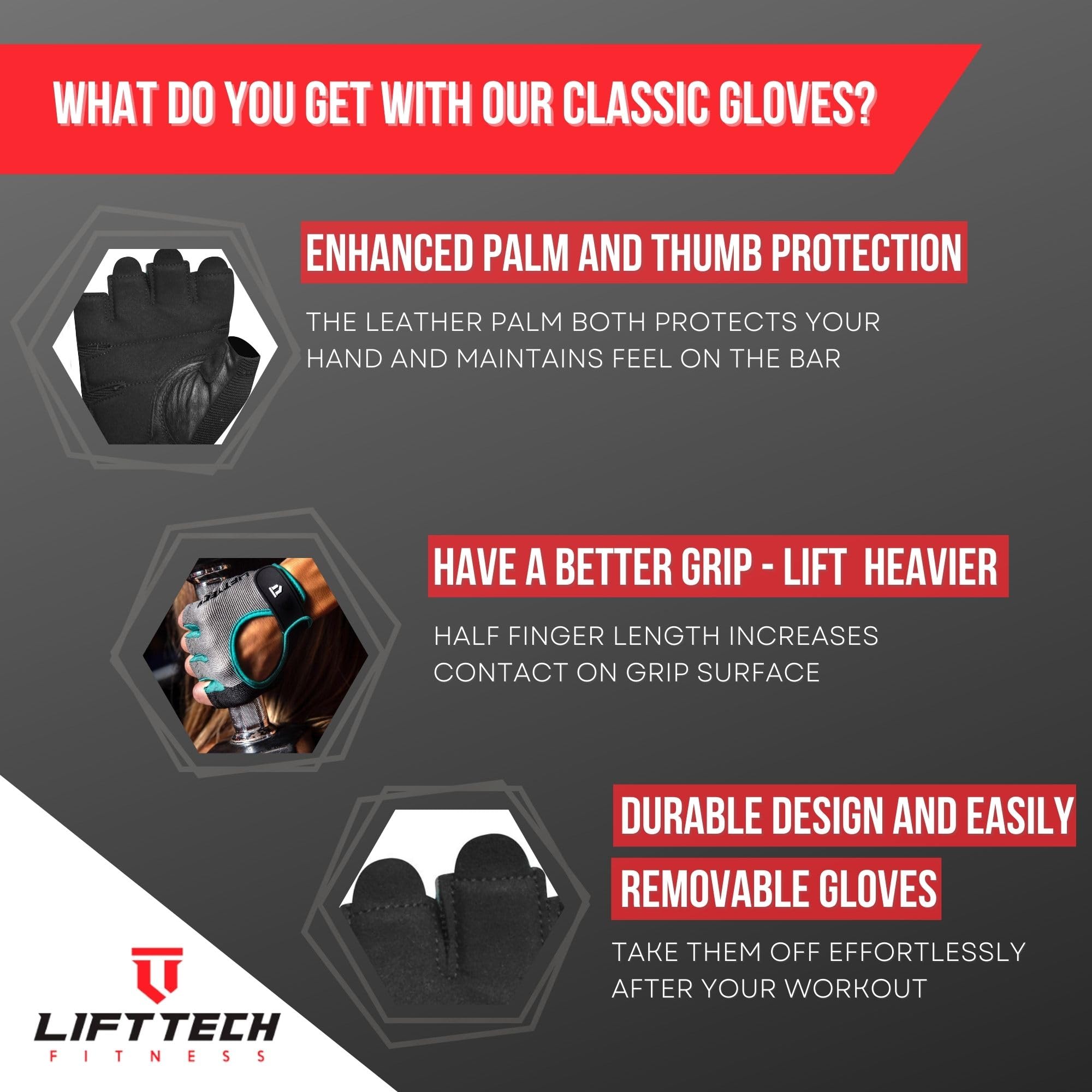 Lift Tech Fitness Rękawice treningowe dla kobiet, rękawice gimnastyczne dla kobiet, do podnoszenia ciężarów, HIIT, treningu siłowego, damskie rękawice do podnoszenia z pełną ochroną dłoni