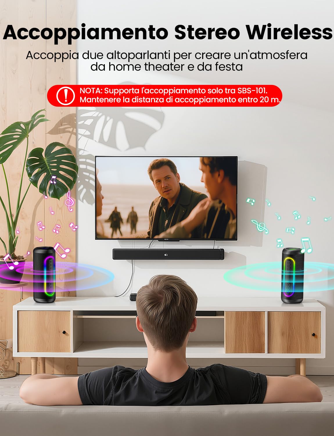 UOHHBOE Cassa Bluetooth Portatile 30W Potente Altoparlante Bluetooth 5.4 Accoppiamento TWS 30 ore Impermeabile IPX5 con Luci LED Colorate Ritmiche per Chiavetta USB AUX e TF per Esterno Festa