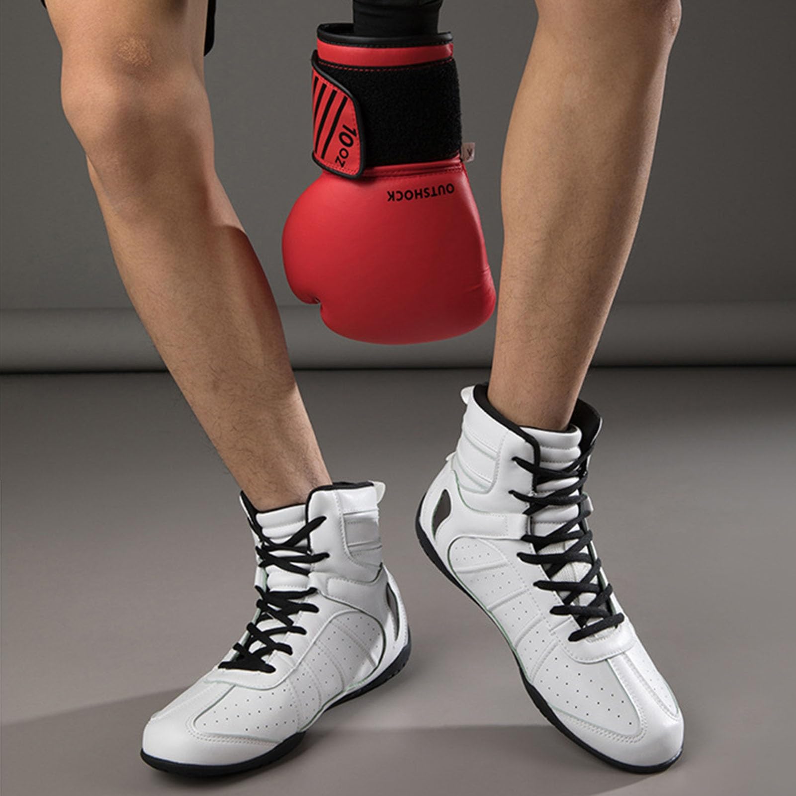 Amazon.co.jp: プロユニセックスレスリングシューズ、キックファイティングボディービルトレーニングボクシングシューズ、通気性ノンスリップ  レスリングブーツ、ボクサーのための余分な足首サポート (Color : Black, Size : 235) : ファッション ユニセックスボクシング  ... ユニセックスボクシングシューズ、キックボディービルトレーニングレスリングシューズ、非スリップハイサポートレスリングブーツ、トレーニン