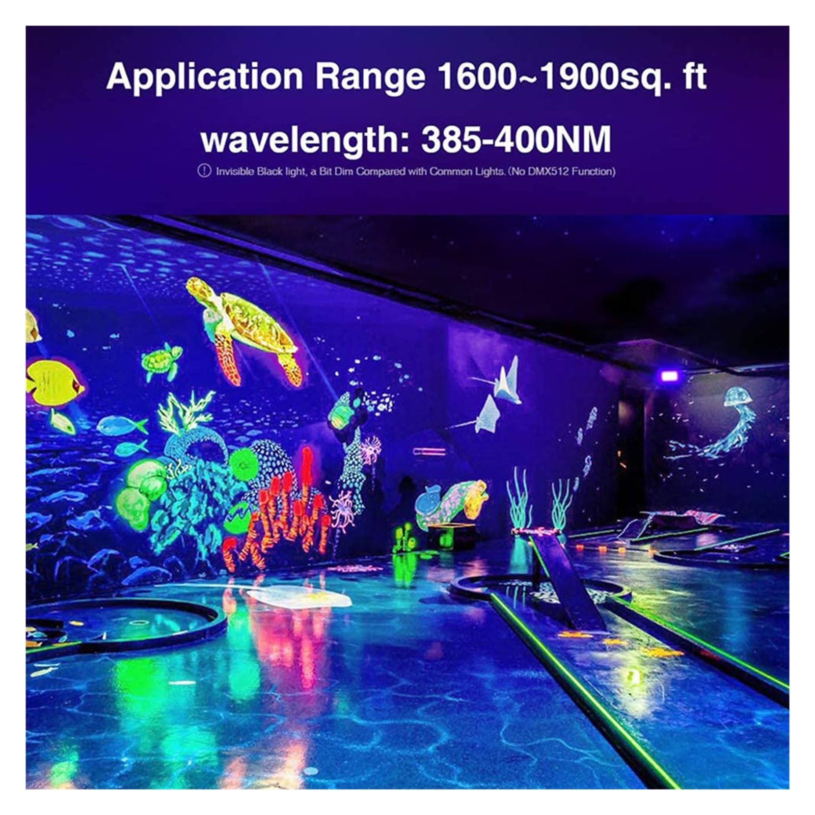 50W 100W Światło Halogenowe UV AC Reflektor Zewnętrzny 395nm Ultrafioletowe Fluorescencyjne Lampy Sceniczne Party Blacklight Malowidła Ścienne Efektywna OszczęDność Energii(30W)