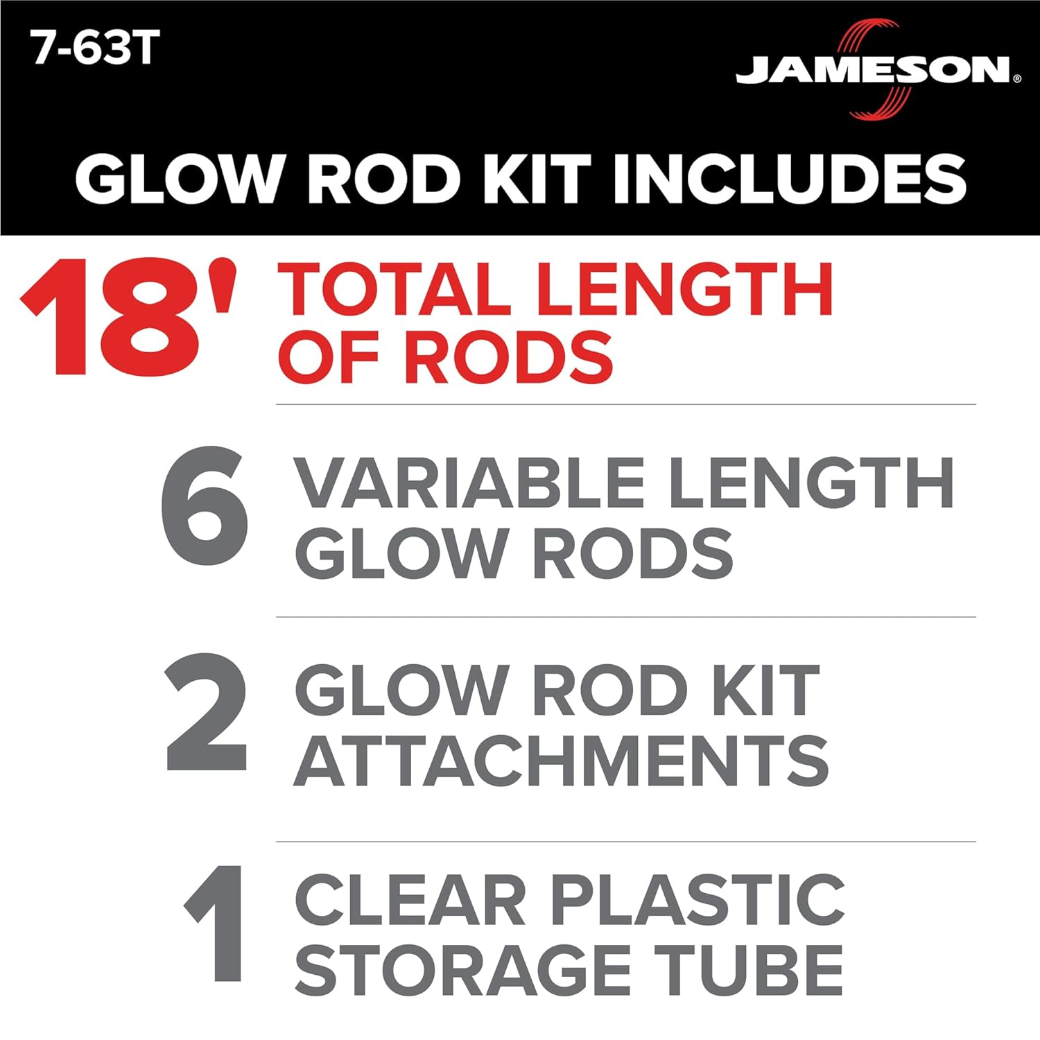 Jameson 18 ft Glow Fish Rod Kit - Non-Conductive Fiberglass Glow Rods for Running Wire in Ceilings, Attics, Floors, and Crawl Spaces - Includes Bullet Nose, Hook, and Plastic Tube