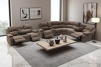 Vista 21 de A Ainehome Juego de Sofá Seccional Reclinable con Almacenamiento, Juegos de Sofá de Pana Reclinables Seccionales Manuales para Sala de Estar con 3