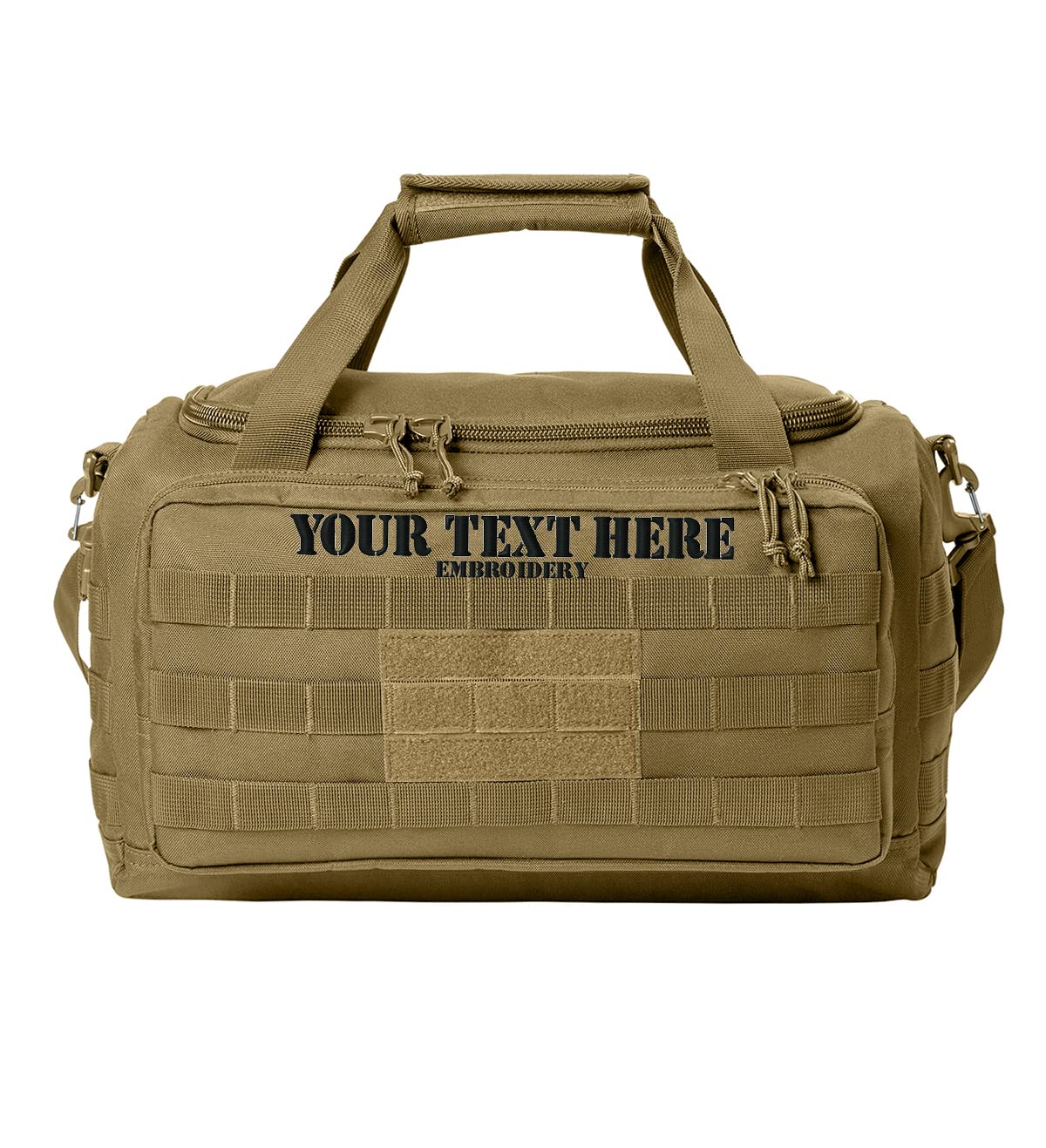 Tactical Gear bag Heavy Duty Duffel Gym bag/Tactical Backpack Custom Embroidered with your own text (Coyote Brown)