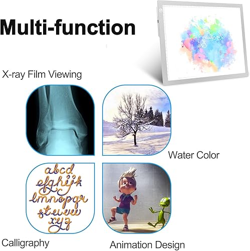 Miniatura 7 de LitEnergy Caja de trazado de luz recargable con batería, ultrafina y ajustable, almohadilla de luz LED de trazo de energía USB, tamaño A4 para