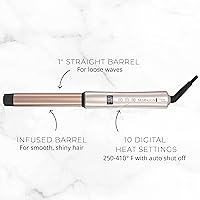 Vista 9 de REMINGTON Shine Therapy - Varita rizadora de barril recto de 1 pulgada con infusión de aceite de argán y queratina para ondas sueltas, incluye