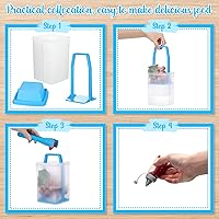 Vista 17 de Contenedor de pepinillos con colador, 2 recipientes de jalapeño de 40.5 onzas con pinzas, 4 botellas de salsa, tarro grande de plástico