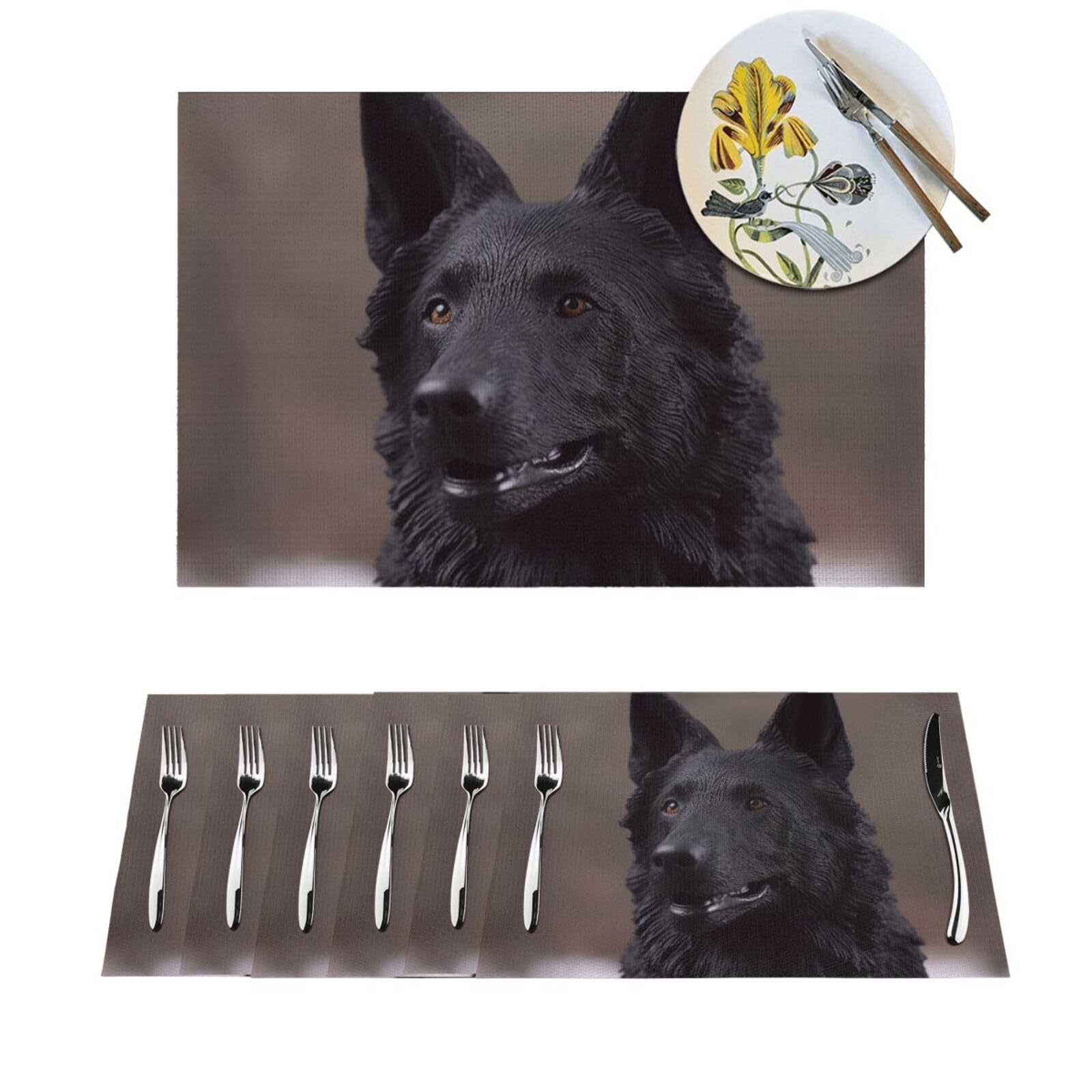 Set de table berger allemand lavable pour décoration de cuisine chaleureuse