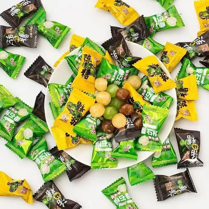 Chinese guava candy, orange and plum classic series hard candy, assorted flavor gift pack, instant fruit candies, healthy preserved fruits, mixed flavor sweet sugar, gummies (500g,3 Flavor Mix)