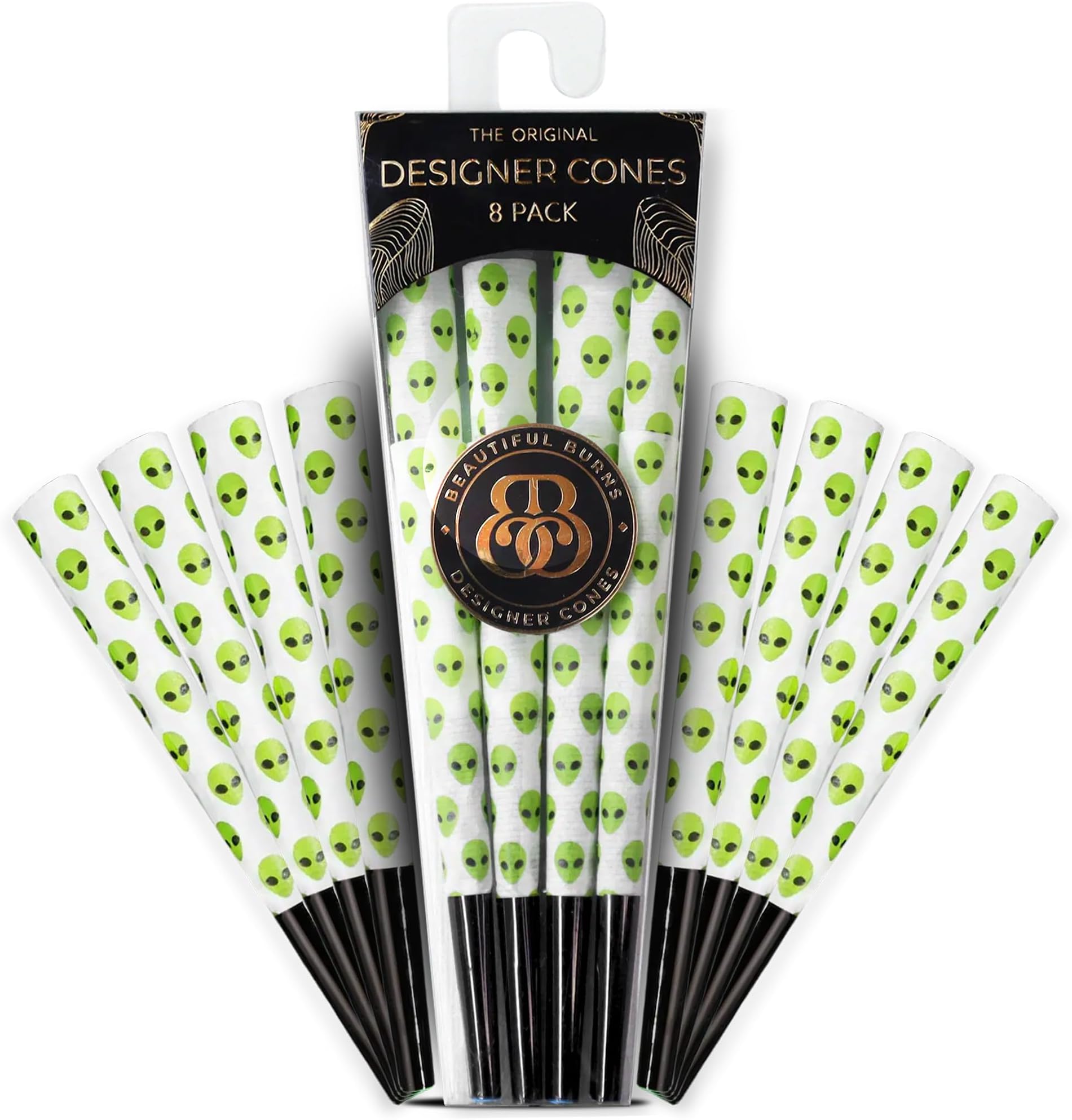 Beautiful Burns, Alien Heads Pre-Rolled Cones - 8 Pack of Pre Roll Cone Shells