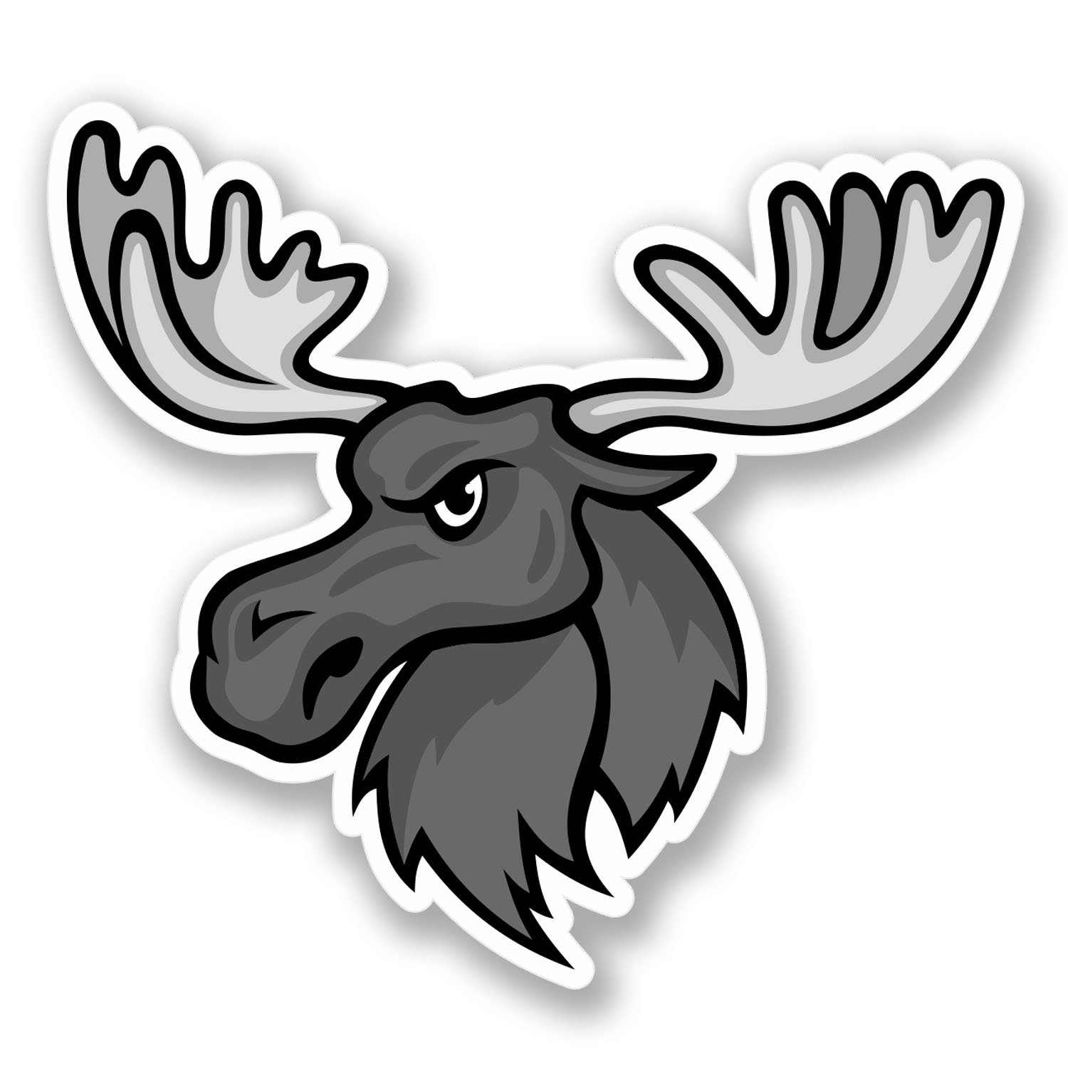 Destinationvinyl Multi 2 X Angry Moose Vinyl Stickers Car Bike Laptop Bike Deer Stag Helmet Funny #4302 (10Cm Wide X 9Cm Tall)