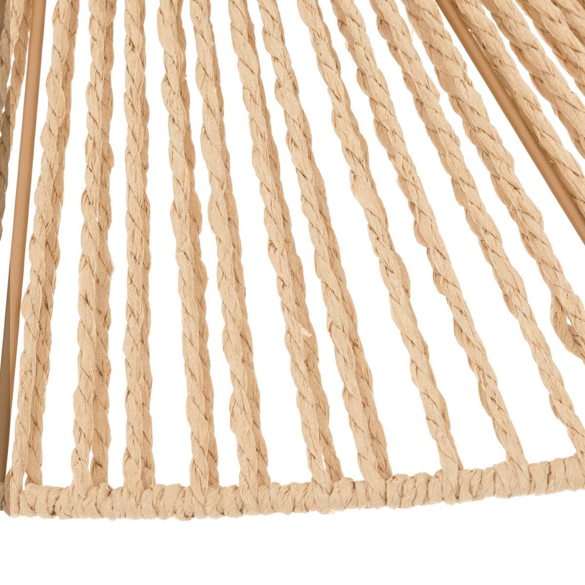 Atmosphera - Lámpara colgante escandinava Myha - Beige - Diámetro 58 cm - Efecto papel tejido, Altura regulable - Para salón, dormitorio