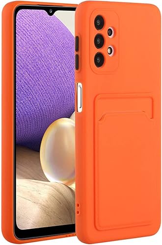 MIBYUZST Funda de silicona suave para Samsung Galaxy A82 A72 A52 A42 A32 5G 4G A71 A51 A52S, protección de lente anti-caída (naranja, A42 5G)